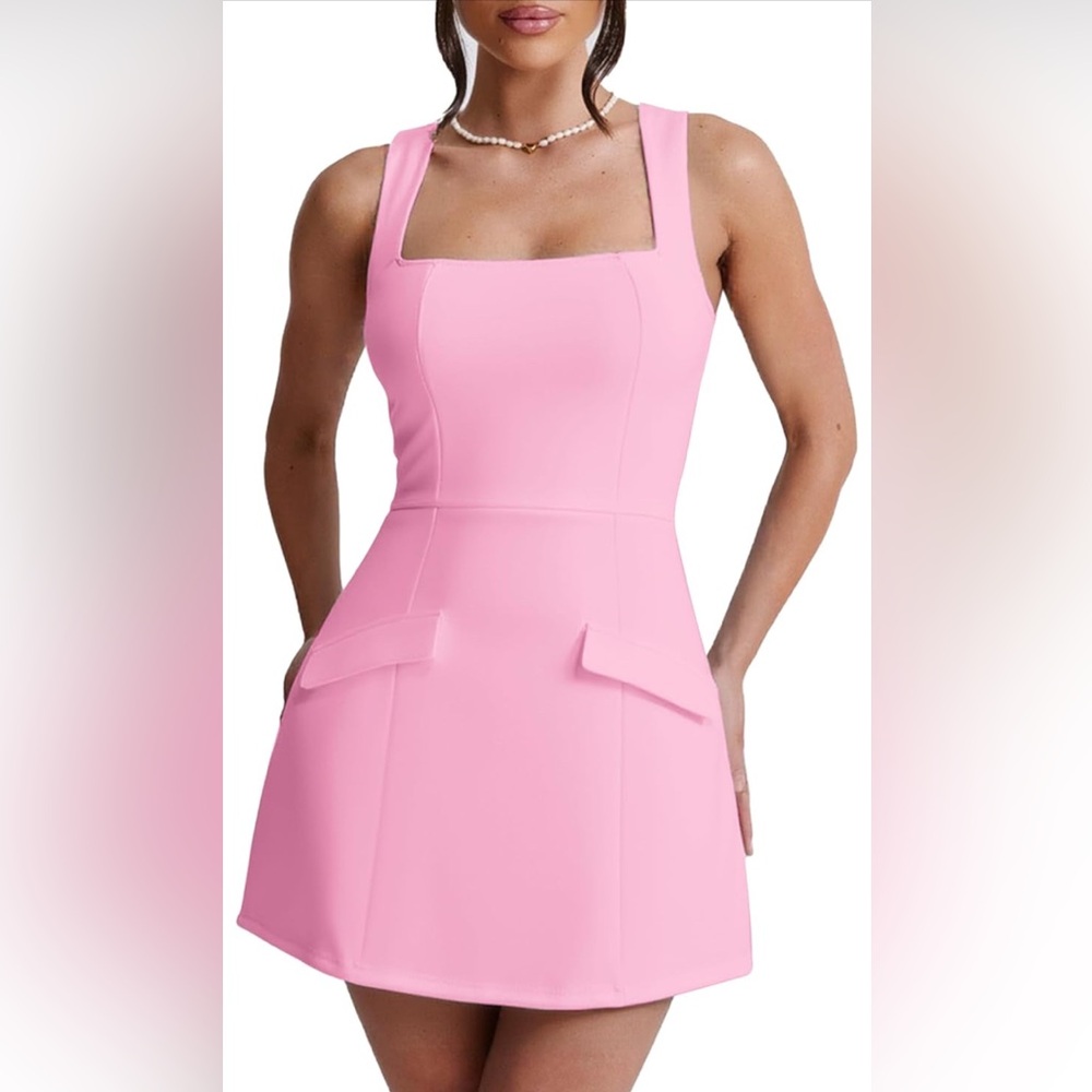 Elegant Pink Sleeveless Dress
